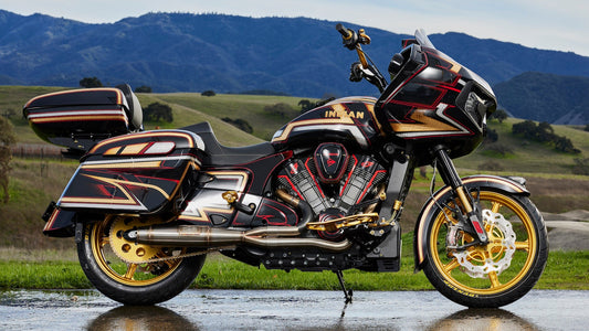 Hart Luck exhaust on Indian Challenger motorcycle
